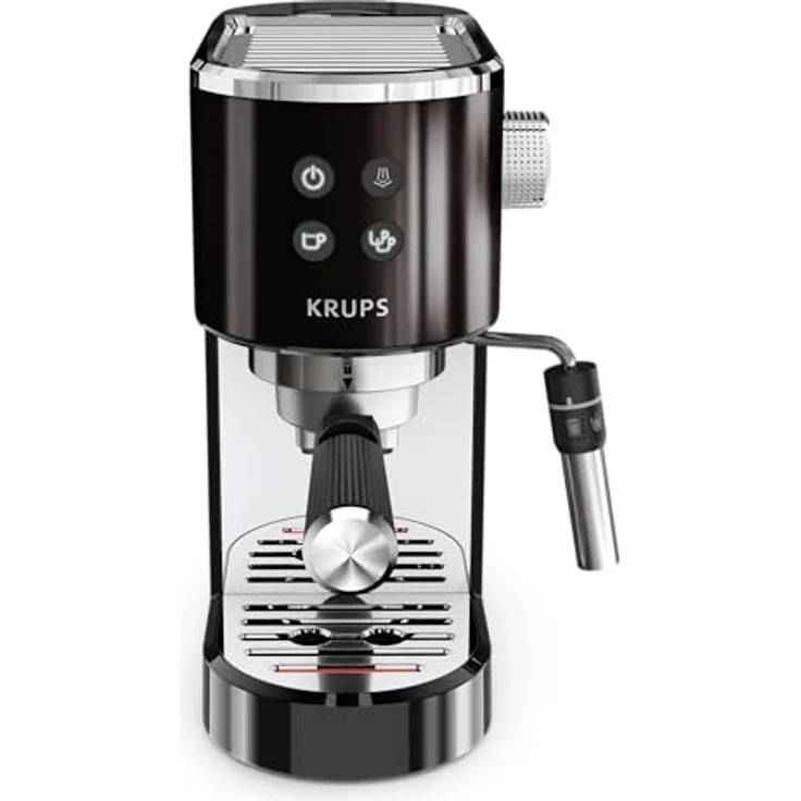 Krups XP 444G Virtuoso+ Espresso-Siebträgermaschine, 1450W, schwarz/edelstahl – Bild 2