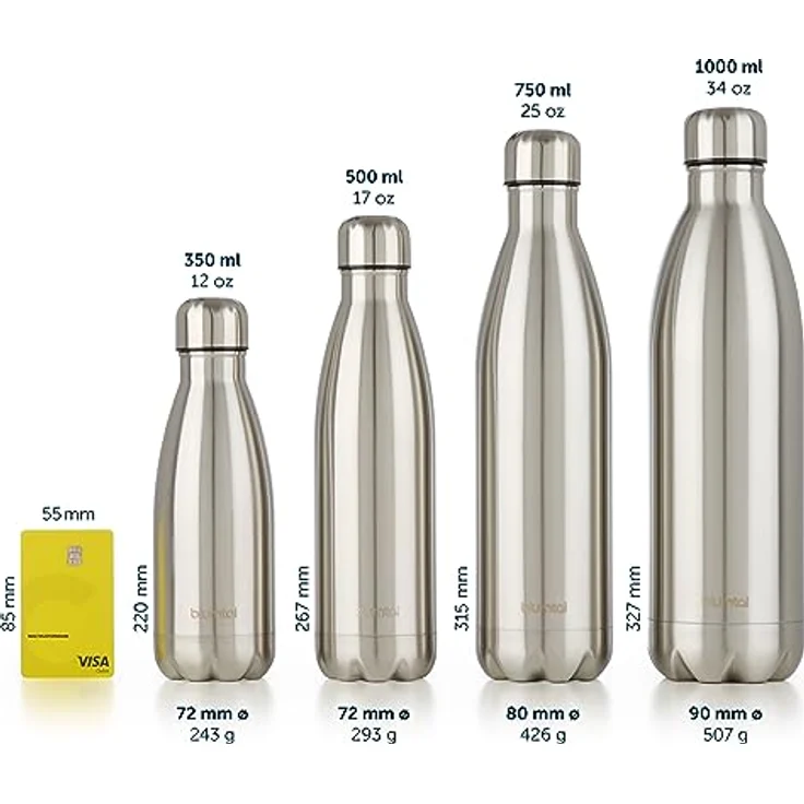 Blumtal® Trinkflasche Edelstahl Charles - 350 ml Thermosflasche, BPA-frei, doppelwandig isoliert, auslaufsicher, schwarz – Bild 4