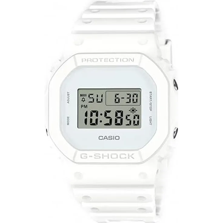 Casio G-Shock DW-5600WW-7ER, Digitale Armbanduhr in Weiß mit robustem Design und lässigem Streetstyle-Charakter