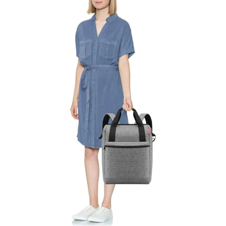 reisenthel allrounder R large Groß Rucksack und Tragetasche in einem Mit Stecklasche für Reisetrolleys, Farbe:twist silver – Bild 5