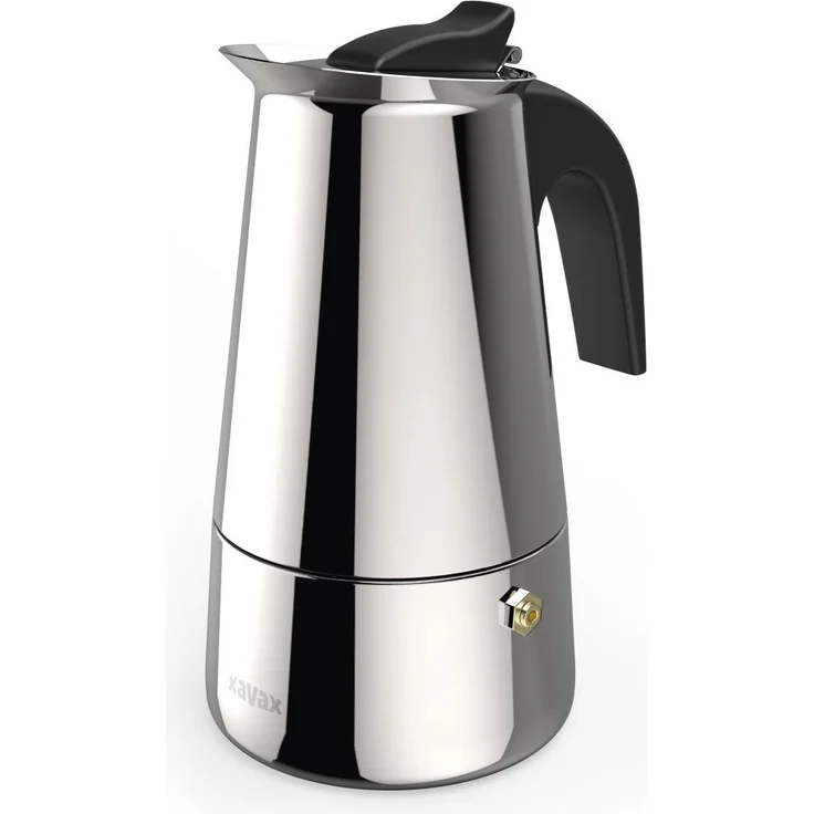 Xavax Espressokocher aus Edelstahl für 4 Tassen, Induktion, 200ml, Schwarz – Bild 1