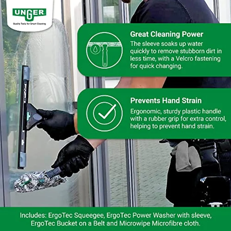 Unger Premium Ergo Tec Ninja AKN12 Glasreinigungsset 4 in 1 Neu Fensterwischset – Bild 2