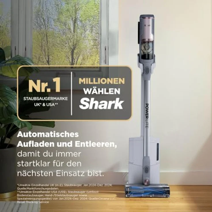 Shark PowerLite Clean & Empty Pet BU3623EUTPK, Akku-Staubsauger mit automatisch entleerender Basisstation, HEPA-Filter, Anti Hair Wrap, bis zu 40 Min. Laufzeit, ideal für Tierhaare – Bild 2