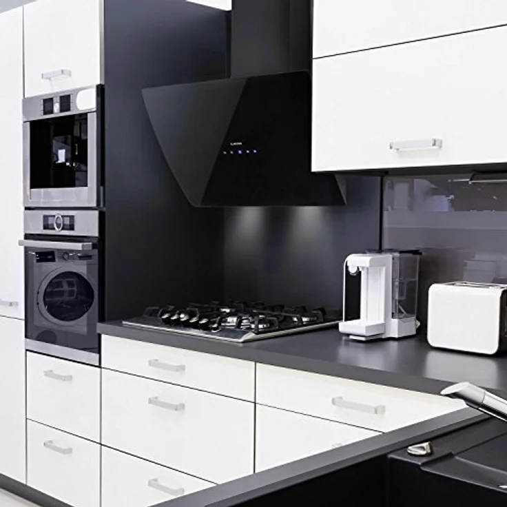 Klarstein Annabelle Dunstabzugshaube Kopffrei, Wandhaube, 650 m³/h, Abluft/Umluft, Touch-Steuerung, Edelstahl, schwarz – Bild 2