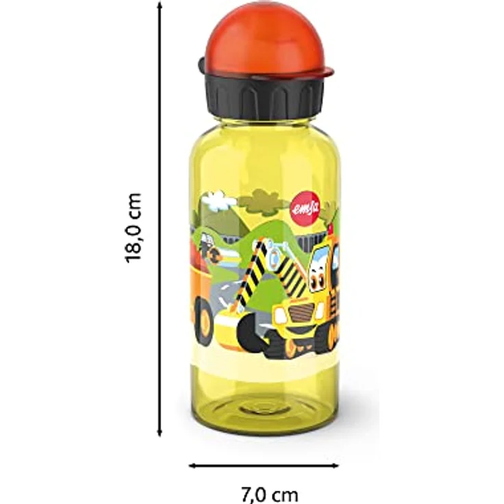 Emsa Trinkflasche Kids Tritan Bagger, 0.4 L, 100% auslaufsicher, spülmaschinenfest, bunt mit Motiv – Bild 3