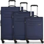 Worldpack Chicago 4 Rollen Kofferset 3-teilig mit Dehnfalte, Blau, (XL)