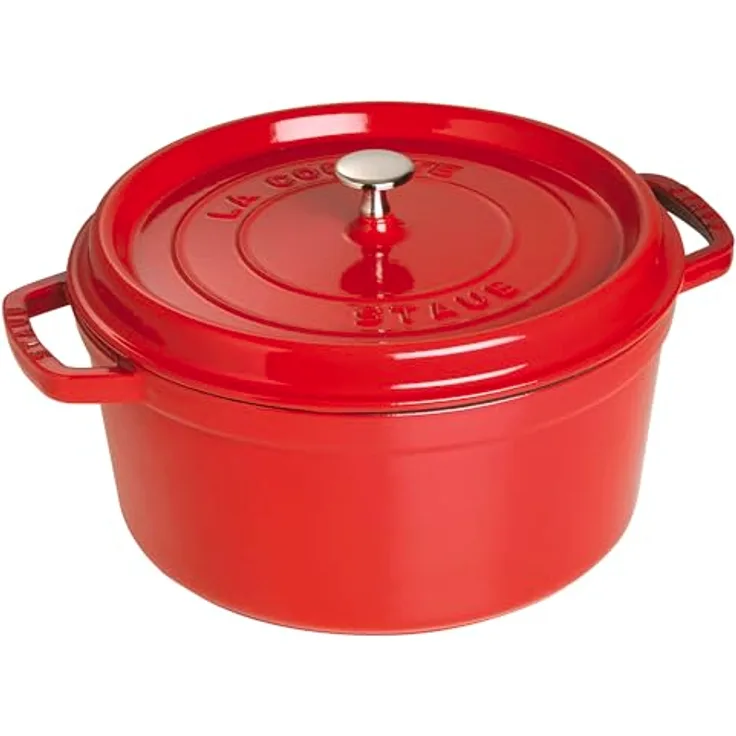 Staub Kokotte aus Gusseisen, rund, 7 l, Kirschrot