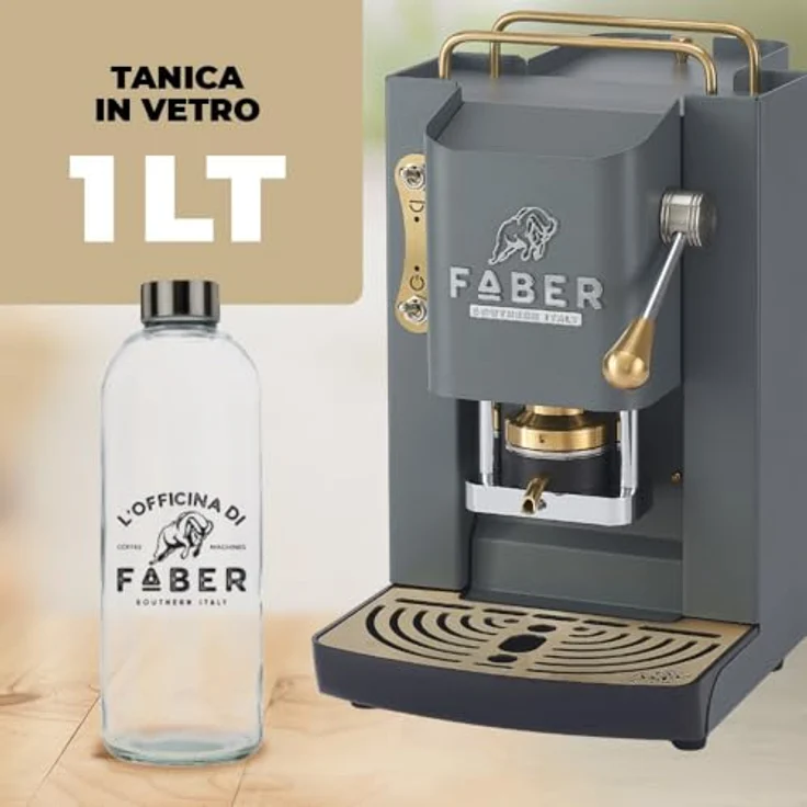 Faber Coffee Machines Faber Pro Deluxe 3.0, Kaffeepadmaschine in Messing mit ESE-Pads, hygienischem Glaskessel und magnetisch abnehmbarer Brühgruppe – Bild 4