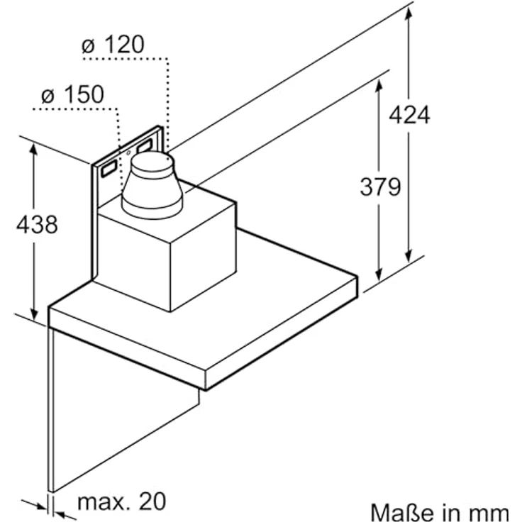 Bosch Serie 6 DWB97CM50, Motorhaube, Kamin flach, Breite: 89.8 cm, Tiefe: 50 cm, Absaugung und Rückführung (mit zusätzlichem Rückführungsset), mit internem Motor, rostfreier Edelstahl – Bild 8