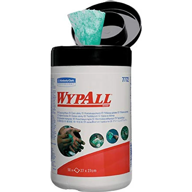 Wypall 7772 Wypall Reinigungstücher feuchte Wischtücher 27x27 cm, Inh.50 Tücher, grün – Bild 2