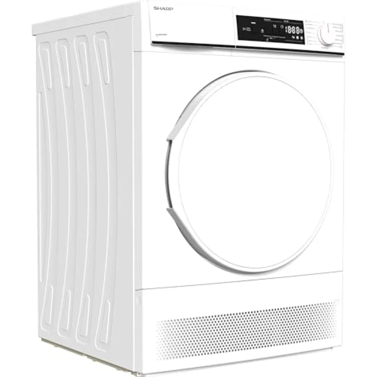 Sharp KD-NCA7S7PW91-DE Kondenstrockner, 7kg, LED-Display/Trommelbeleuchtung, 15 Trockenprogramme inkl. 12-Minuten-Schnelltrockenprogramm, Startzeitvorwahl - Edelstahltrommel, B, weiß – Bild 5