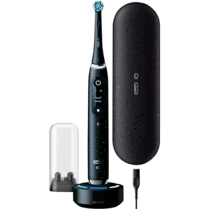Oral-B iO 10 Special Edition, elektrische Zahnbürste, schwarz, 1 Bürste, 1 Reiseetui Ladegerät – Bild 1