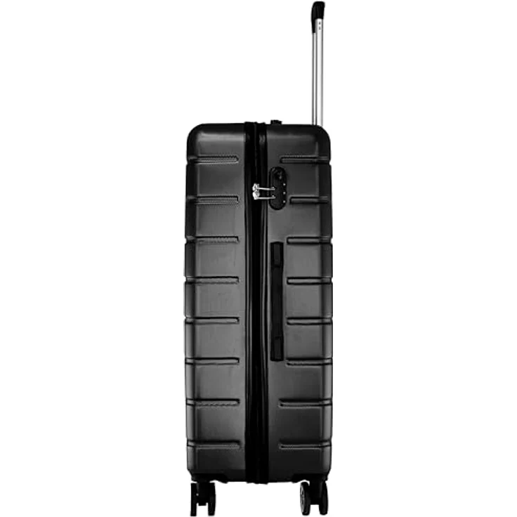Nowi Bergamo 4 Rollen Trolley 75 cm Schwarz (96 l, XL) - Stylischer und geräumiger Koffer mit Kreuzpackgurt – Bild 3