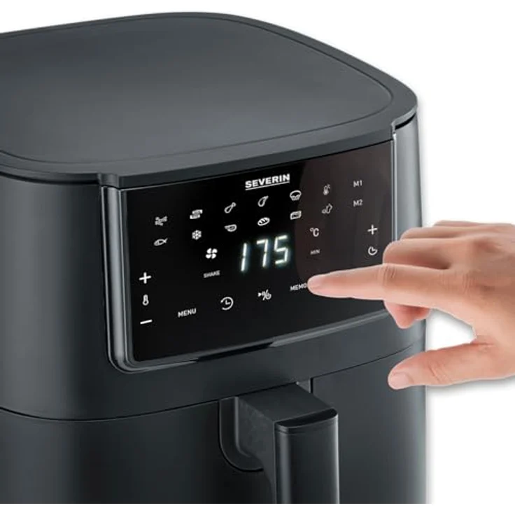 SEVERIN Heißluftfritteuse Black Line „Single XXL“ FR 2462, 7,0 l, 1700 W, mit Abschaltautomatik und Memory-Funktion, schwarz – Bild 5
