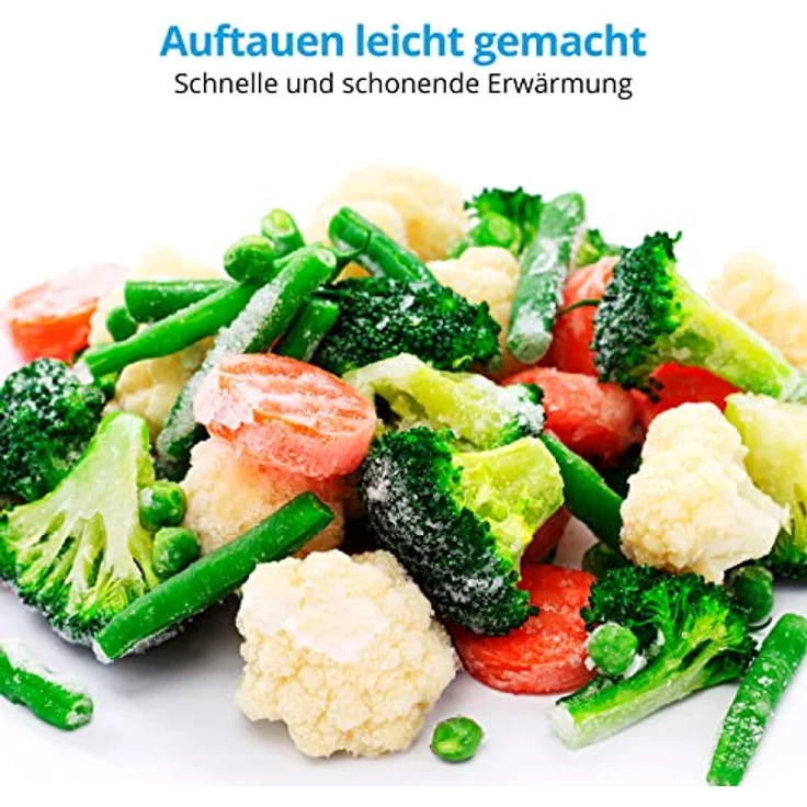 MEDION Mikrowelle, ca. 700 Watt Leistung, ca. 17 Liter Kapazität, 6 Stufen, Auftaufunktion, MD 15644, schwarz – Bild 4