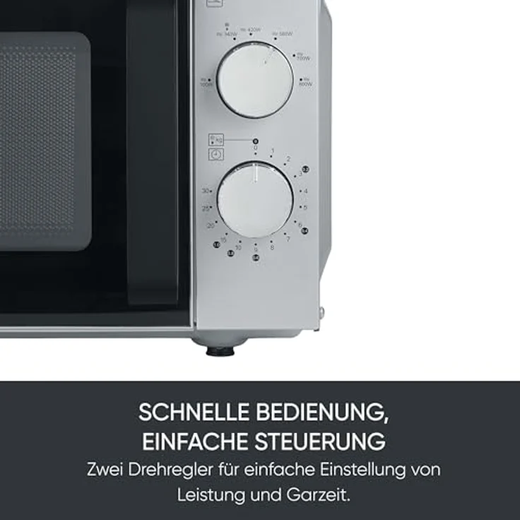 SEVERIN Solo Mikrowelle MW 9184, mikrowellengeeignet ohne Drehteller, einfache Bedienung mit zwei Drehreglern – Bild 6