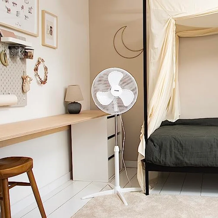 Tristar VE-5755 Standventilator – 45 W, 40 cm Ø, Höhenverstellbar 85-115 cm, 3 Geschwindigkeitsstufen, Oszillierend 85° – Bild 2