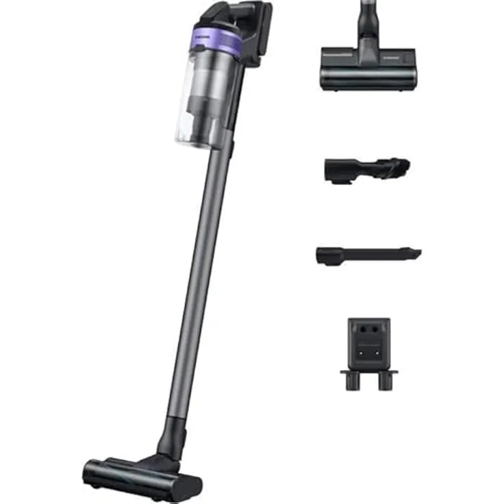 Samsung Jet 75E Turbo VS20B75B1R4, Besenstaubsauger mit 200 AW Leistung, 60 Minuten Autonomie und 2-in-1-Ladestation