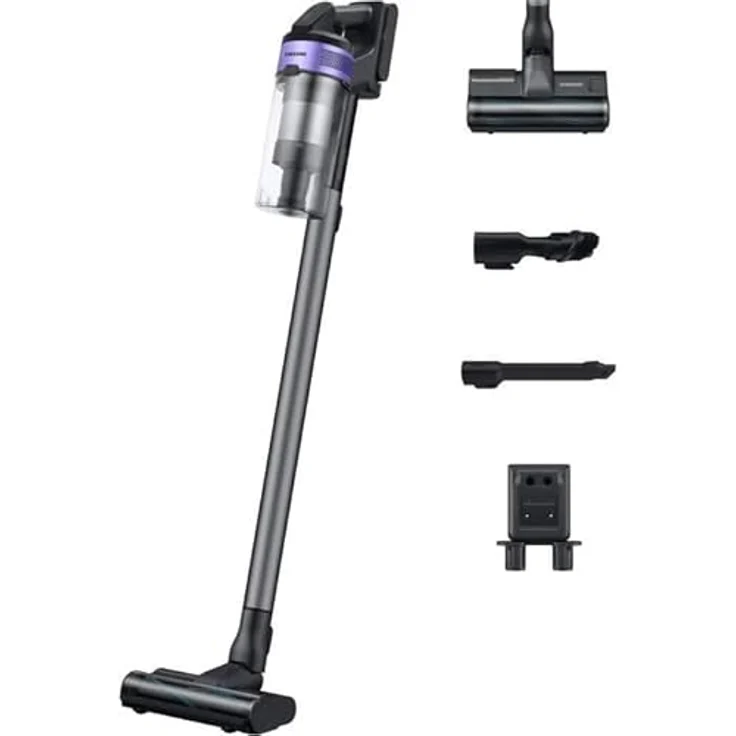 Samsung Jet 75E Turbo VS20B75B1R4, Besenstaubsauger mit 200 AW Leistung, 60 Minuten Autonomie und 2-in-1-Ladestation – Bild 1
