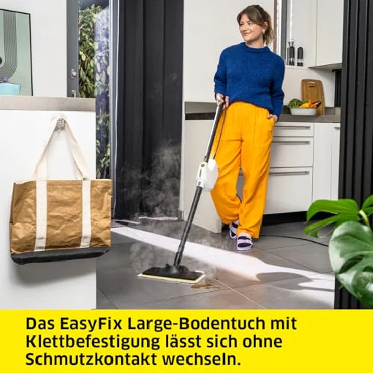 Kärcher Dampfreiniger SC 1 Multi & Up, Hygienische Reinigung, 30 s Aufheizzeit, ca. 30 m² Flächenleistung, 0,2 l Tank, 1,6 kg Gewicht, Bodendüse EasyFix Large, Entkalkungskartusche – Bild 5