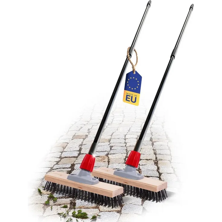 Novaliv Kehrgarnitur 31187-19444-2x, 2X Robuster Drahtbesen mit Teleskopstiel für Bodenreinigung, 30 cm, Multifunktional einsetzbar
