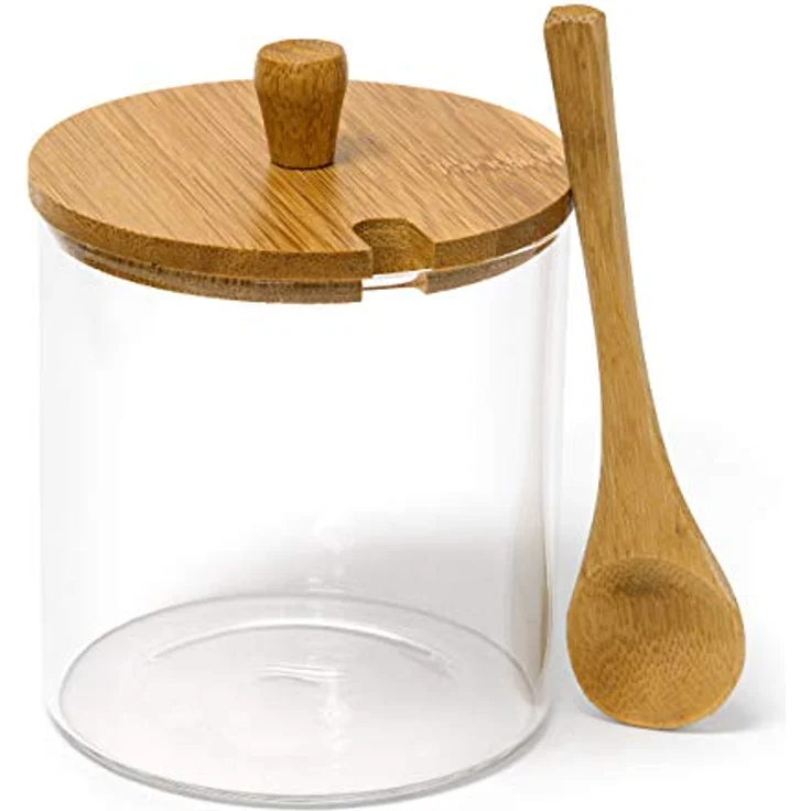Relaxdays Gewürzgläser JIAO HBT: 12 x 31 x 12 cm Bambus Gewürzhalter für 3 Gewürzbehälter aus Glas mit passenden Löffeln als Alternative zu Gewürzständer und Gewürzregal für Küche und Esstisch, natur – Bild 7