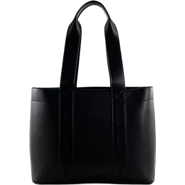 HUGO Shopper Becky Up, eleganter Shopper aus hochwertigem Polyester-Kunstleder-Mix, schwarz – Bild 3