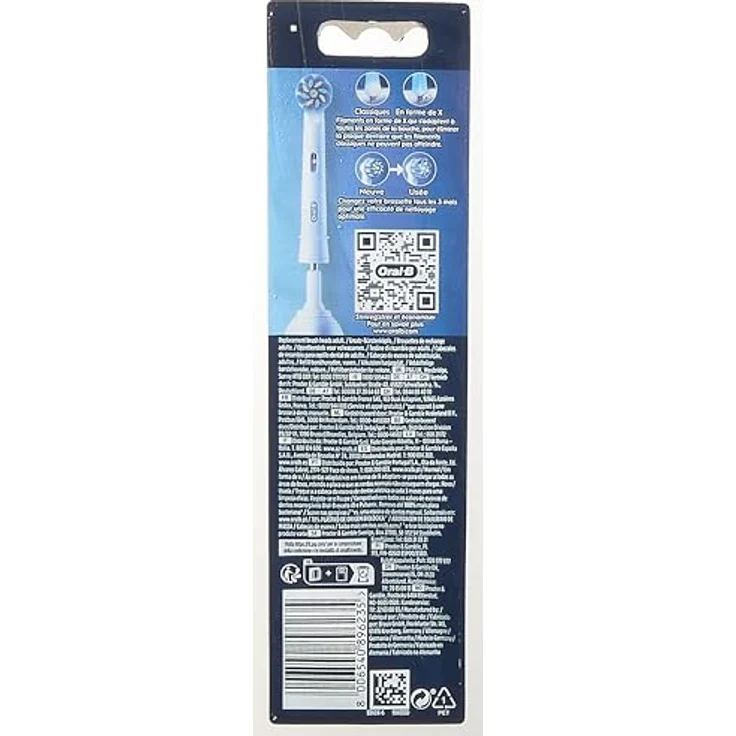 Oral-B Pro Sensitive Clean Aufsteckbürsten für elektrische Zahnbürste, 6 Stück - Entfernt bis zu 100% mehr bakteriellen Plaque, ultra-seidige Fasern, für eine sanfte und effektive Reinigung – Bild 3