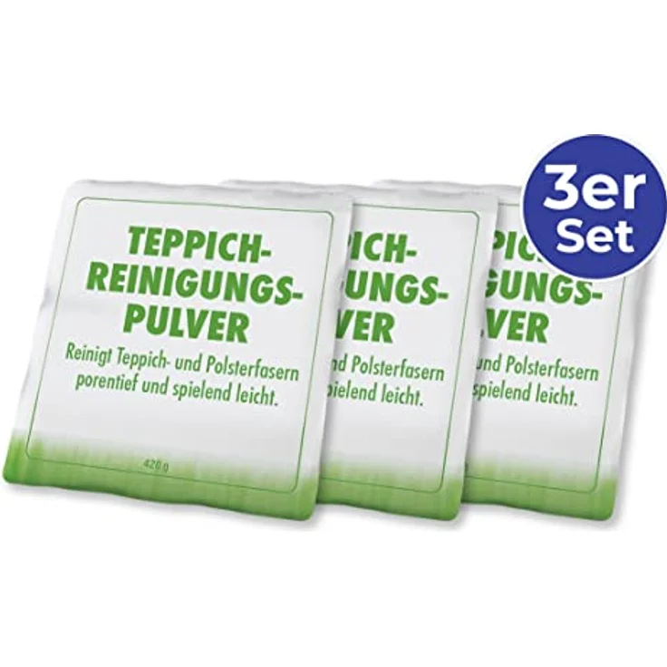 Maximex Teppich-Reinigungspulver 3er Set - 3er Set, für Teppiche und Polster, Chemische Zusammensetzung, 23.5 x 4 x 21.5 cm, Weiß – Bild 2