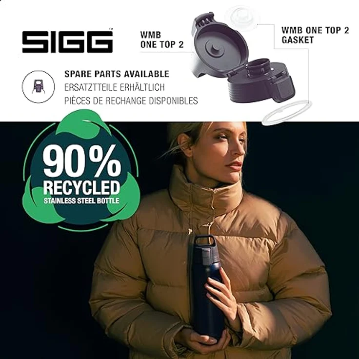 SIGG - Isolierte Trinkflasche - Shield Therm One Nocturne - Für kohlensäurehaltige Getränke geeignet - Auslaufsicher - Spülmaschinenfest - BPA-frei - 90% recycelter Edelstahl - Dunkel Violett - 0.75L – Bild 4