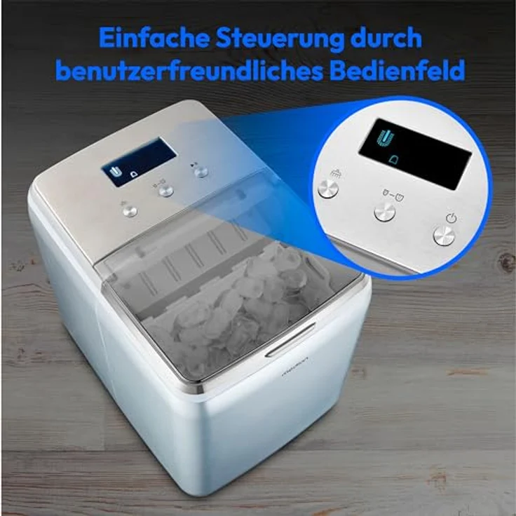 MEDION Eiswürfelmaschine MD11950 (kristallklare Eiswürfel, 2 Eiswürfelgrößen, 2,6 Liter Wassertank, selbstreinigend) – Bild 4