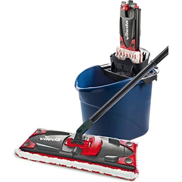 Vileda Dunkle Blau 29.5 x 45 x 28.5 cm Vileda Ultramat 2in1 Komplett Set Bodenwischer und Eimer mit – Bild 2