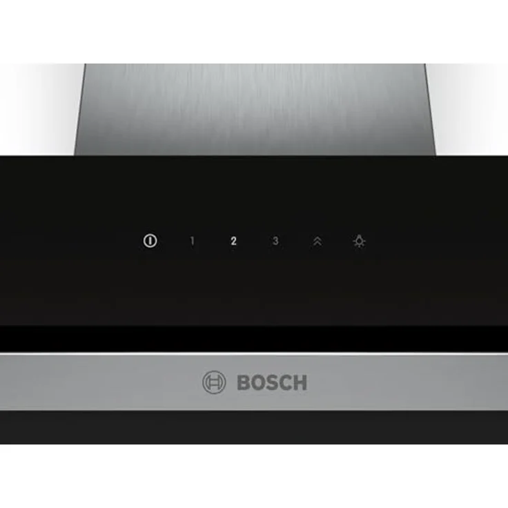 Bosch Serie 2 DWK67EM60, Motorhaube, Kamin abgewinkelt, Breite: 59 cm, Tiefe: 43.4 cm, Absaugung und Rückführung (mit zusätzlichem Rückführungsset), mit internem Motor, Schwarz – Bild 3
