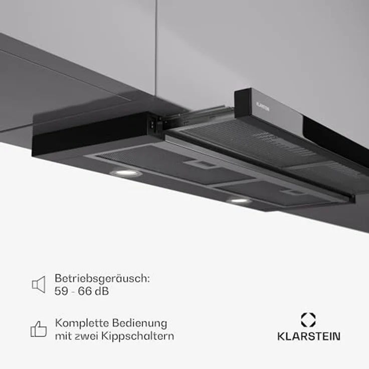 Klarstein Dunstabzugshaube 90cm, Abluft-Dunstabzugshaube mit Effiziente Wandhauben, 640m³/h Luftstrom, LEDs & Touch Controls – Bild 5