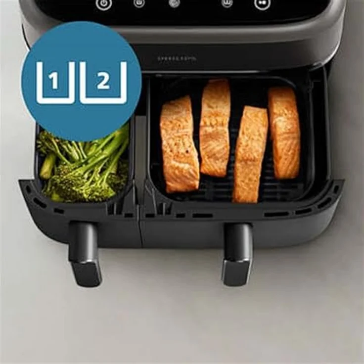 Philips Fritteuse Heißluftfritteuse Na351.00 Schwarz/Silberfarben 9 L – Bild 8