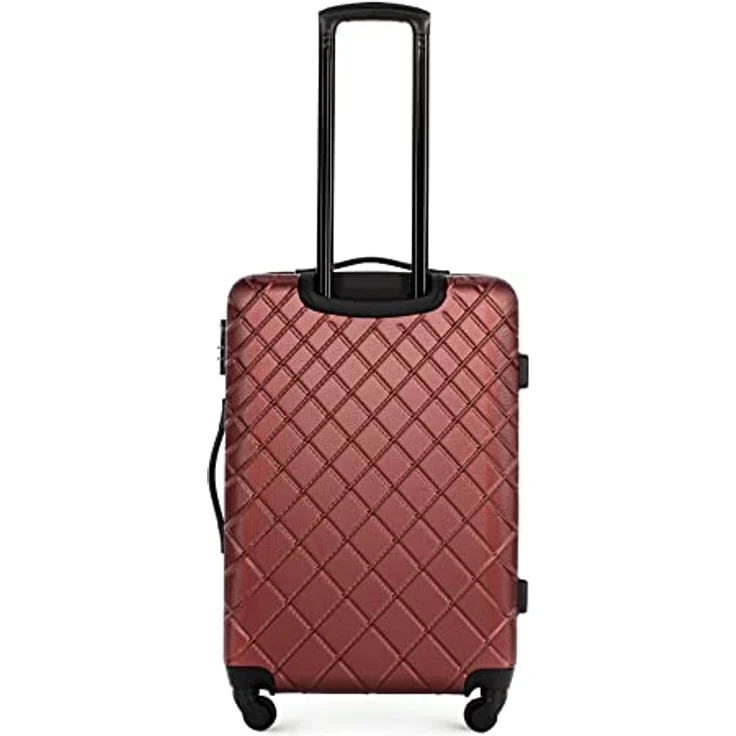 WITTCHEN Reisekoffer Rollkoffer Trolley Mittlerer Koffer Handgepäck Hartschale aus ABS mit 4 Spiner Rollen Zahlenschloss Teleskopgriff Classic line Größe L Burgund – Bild 4