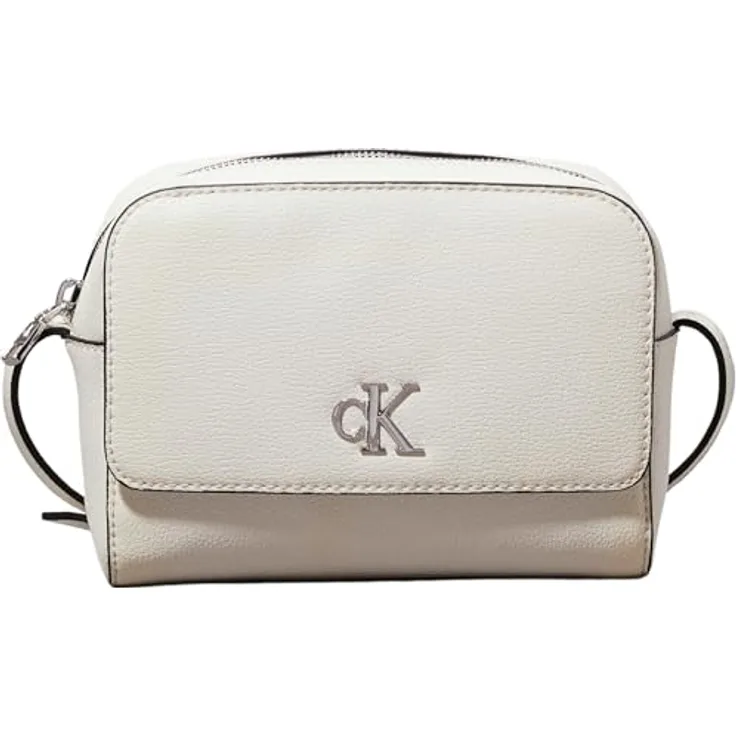 "Calvin Klein Jeans Umhängetasche MINIMAL MONOGRAM CAMERA BAG18, Creamy White, Damen Schultertasche mit Reißverschluss"