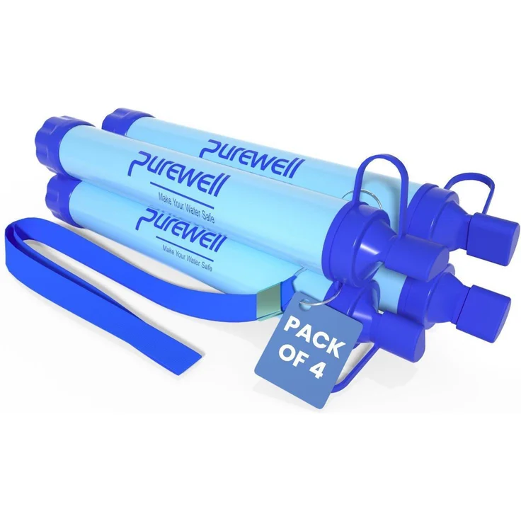 Purewell Wasserfilter 0,01 μm Ultrafeinfilter, 1500 Liter Kapazität, 99,99% Bakterien- & Schwermetallfilter mit Tragbarem Lanyard für Outdoor Survival