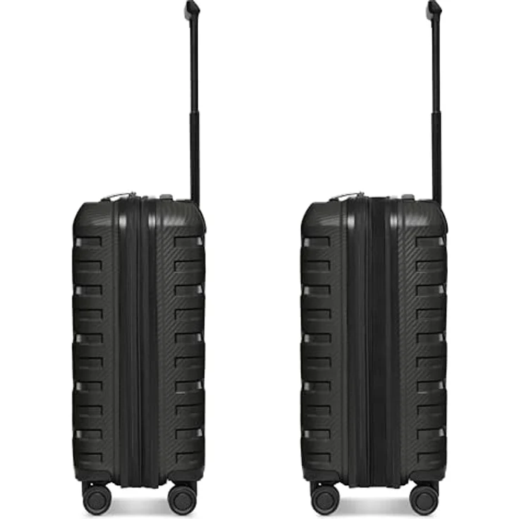 SMARTBOX Hartschalen Kabinen-Koffer | Kleiner Trolley 37 x 23 x 55 cm | von 42 auf 48 Liter erweiterbar | aus Polypropylen | 4 Doppelrollen & TSA-Schloss | 2,9 kg (Edition 01) – Bild 2