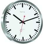 Hermle Uhrenmanufaktur Wanduhr, Silber, Ø 30cm x 5cm, Funkuhr aus Edelstahl, Made in Germany