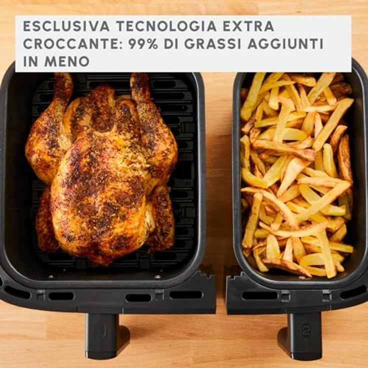 Moulinex Dual Easy Fry 8,3 L - Dual Air Fritteuse, Energieeinsparung bis zu 70%, 5,2 l und 3,1 l Fassungsvermögen, 7 Programme, knusprige Ergebnisse, digitales Rezeptbuch – Bild 5
