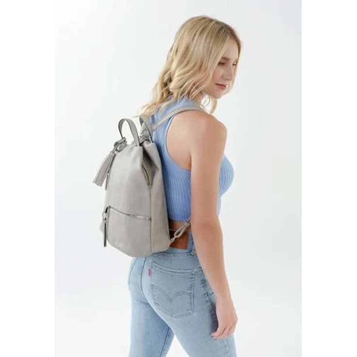 Tamaris Nele City Rucksack, 40 cm, grau, 100% Polyurethan, 35 x 17 x 40 cm – Bild 3