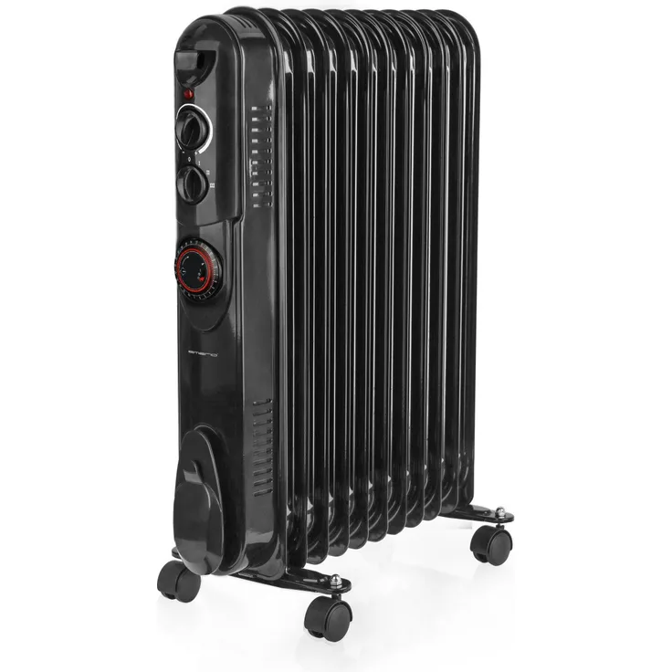 Emerio Ölradiator HO-132338.1, 2500W, 11 Rippen, einstellbarer Thermostat, Timerfunktion, schwarz