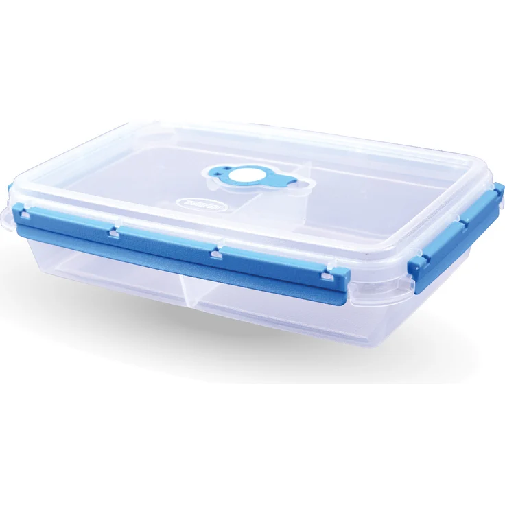 Tontarelli Vorratsdose mit Trenner für Lebensmittel (2000 ml) - Blau - BPA-Frei luftdicht, Aufbewahrungsbox Meal Prep Box – Bild 1