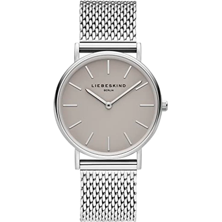 Liebeskind Damen, Uhr, Silber, 34 mm - Zweizeiger Damenuhr mit Edelstahlgehäuse und hochwertigem Edelstahl Mesharmband, gut ablesbares Zifferblatt – Bild 1