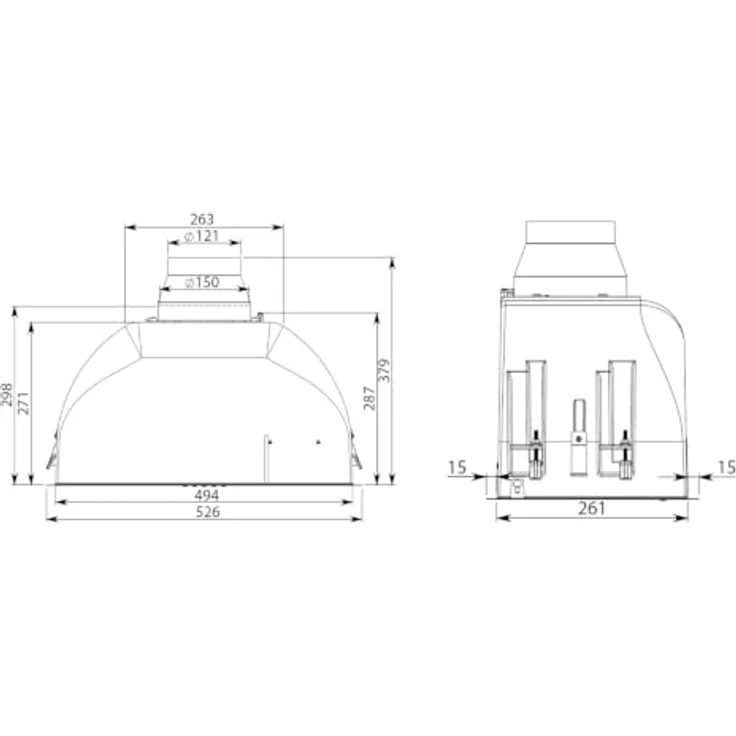 Falmec Built-in Evo 50, Dunstabzugshaube mit 600 m³/h, Edelstahl, Abluft/Umluft, B, B, C, 65 dB – Bild 5