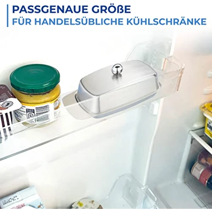 Maximex Edelstahl Butterdose für 250g Butter, Hygienische Butterbehälter mit Wärme- & Kälteisolation, Geschmacks- & Geruchsneutrale Butter-Dose, Spülmaschinengeeignet, 17,5x7x10,5 cm – Bild 5