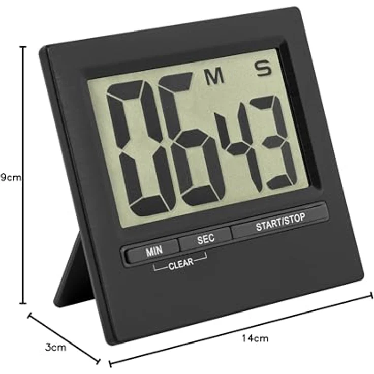 TFA Dostmann 38.2013.01 Elektronischer Timer und Stoppuhr, Kunststoff, Aluminium, Schwarz, 0 cm – Bild 3