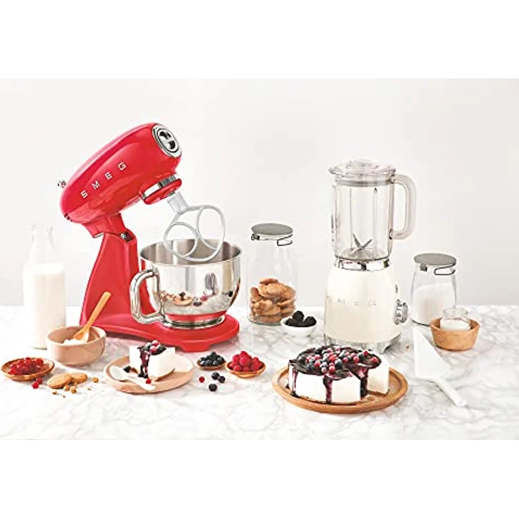Smeg SMF03RDEU Küchenmaschine mit Direktantrieb, 800W, 4,8 L Edelstahlschüssel, rot, Serie: SMF03 – Bild 6