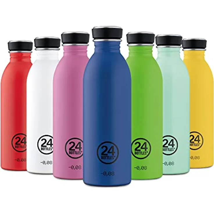24Bottles Urban - 1L/500ml/250ml Wasserflasche, Trinkflasche mit 100% Dichtem Verschluss Öko BPA-freie Edelstahl-Trinkgflaschen [Nicht thermisch, Ultraleicht]